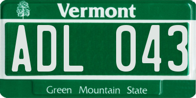 VT license plate ADL043
