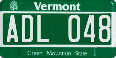 VT license plate ADL048
