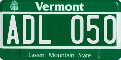 VT license plate ADL050