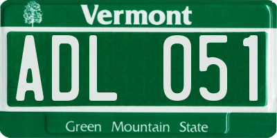 VT license plate ADL051