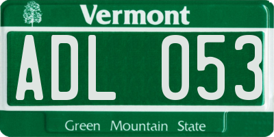 VT license plate ADL053