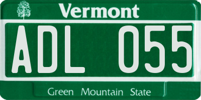 VT license plate ADL055
