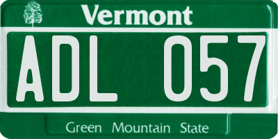VT license plate ADL057