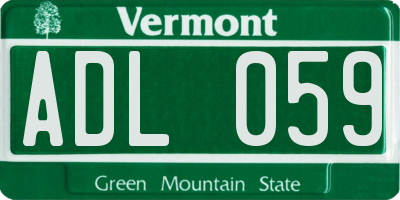 VT license plate ADL059