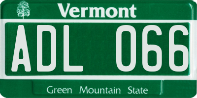 VT license plate ADL066