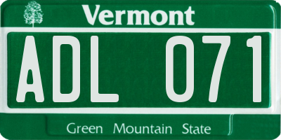 VT license plate ADL071