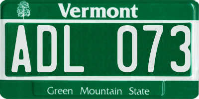 VT license plate ADL073