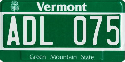 VT license plate ADL075