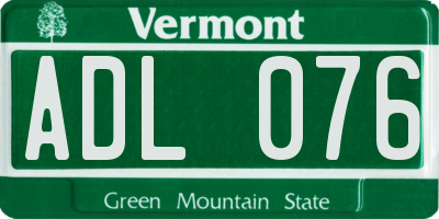 VT license plate ADL076