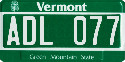 VT license plate ADL077