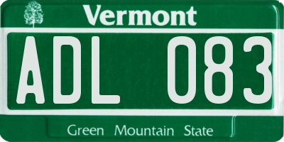 VT license plate ADL083