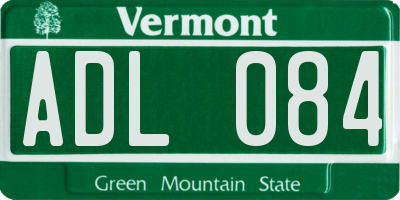 VT license plate ADL084