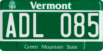 VT license plate ADL085