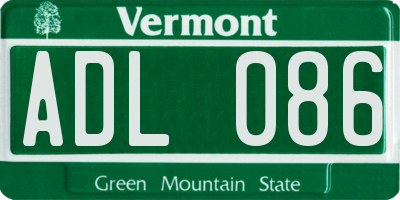 VT license plate ADL086