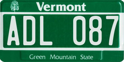 VT license plate ADL087