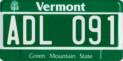 VT license plate ADL091