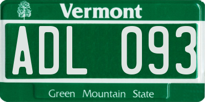 VT license plate ADL093