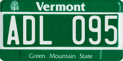 VT license plate ADL095