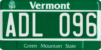 VT license plate ADL096