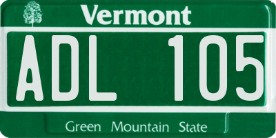 VT license plate ADL105