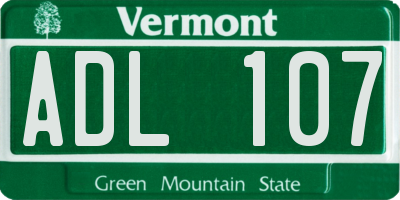VT license plate ADL107