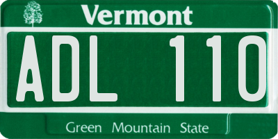 VT license plate ADL110