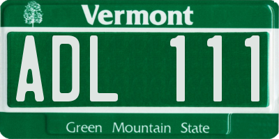 VT license plate ADL111