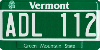 VT license plate ADL112