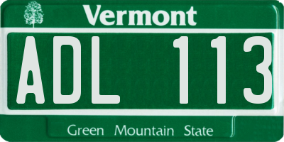 VT license plate ADL113