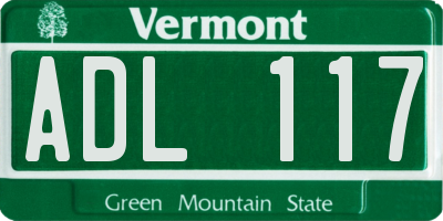 VT license plate ADL117