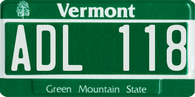 VT license plate ADL118