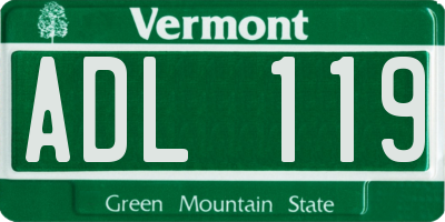 VT license plate ADL119