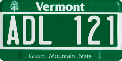 VT license plate ADL121