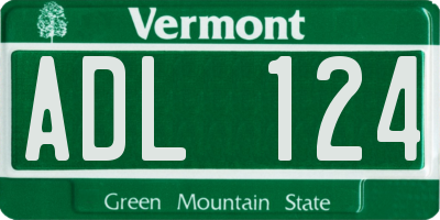VT license plate ADL124