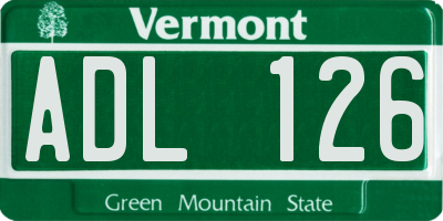 VT license plate ADL126