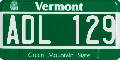 VT license plate ADL129