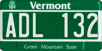 VT license plate ADL132