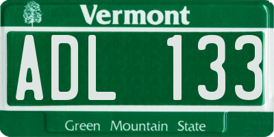 VT license plate ADL133