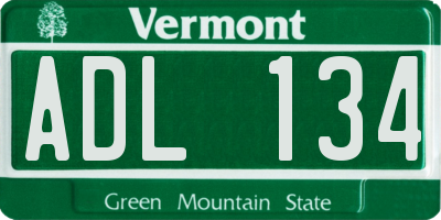 VT license plate ADL134
