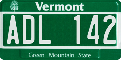 VT license plate ADL142