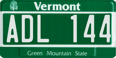 VT license plate ADL144