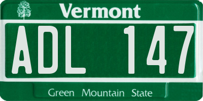 VT license plate ADL147