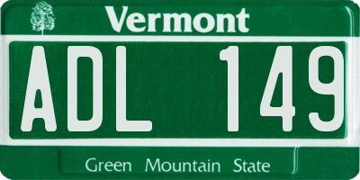 VT license plate ADL149
