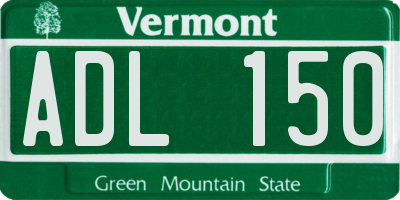 VT license plate ADL150