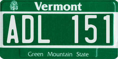 VT license plate ADL151