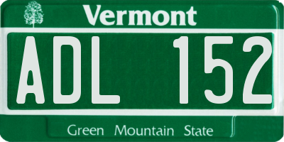 VT license plate ADL152