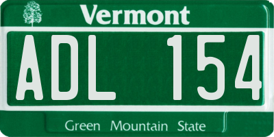 VT license plate ADL154