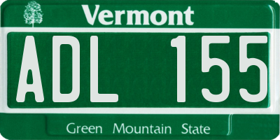 VT license plate ADL155