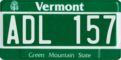 VT license plate ADL157
