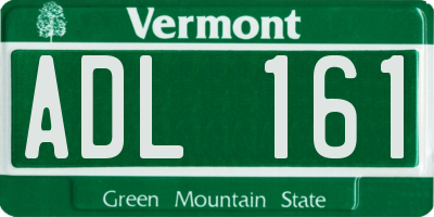 VT license plate ADL161